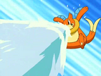 Buizel usando pistola de agua