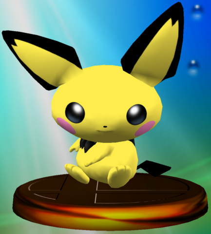 File:Pichu (Smash) trophy SSBM.png