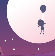 Balloon Boy Floating Pass the Moon
