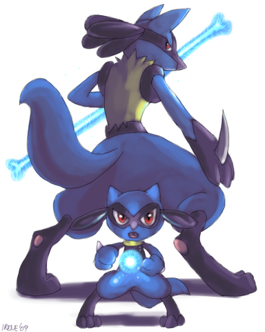 File:Riolu Lucario by Featherclaw.png