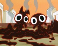 Blossom and buttercup covered in goo