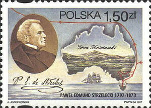 Edmund Strzelecki na znaczku pocztowym.jpg