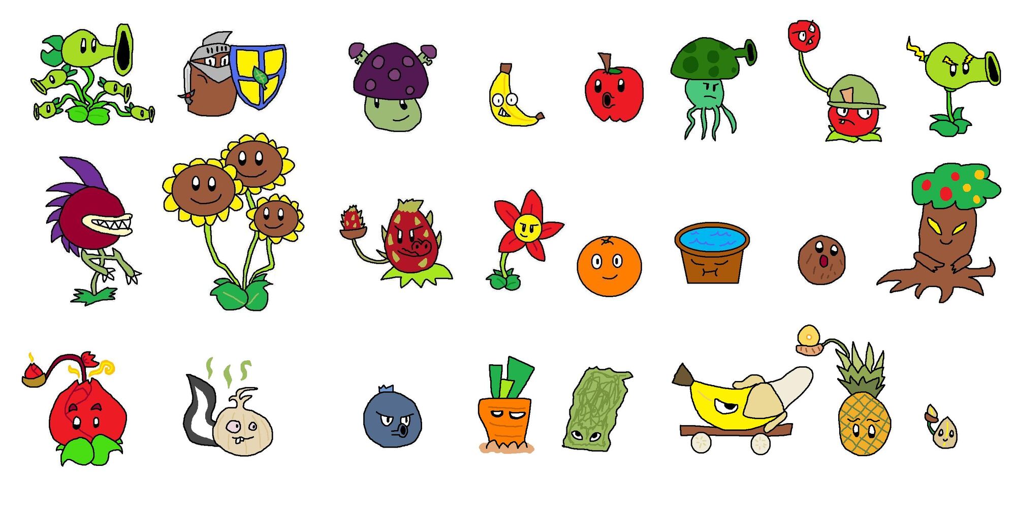 Вырезанные растения Plants vs. Zombies