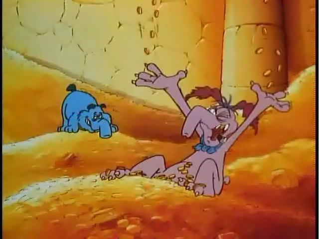 File:Cyril in his Vault with all his money in the opening credits with Snag.png