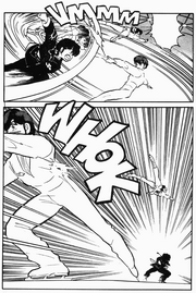 Ranma avoids and punches Mikado