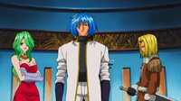 Sieg Reina and Jegan listen to King