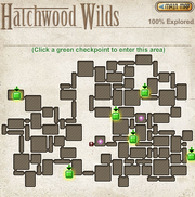 A map of the checkpoints of Hatchwood Wilds