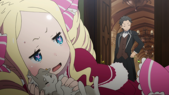 File:Beatrice, Pack and Subaru - Re Zero Anime BD - 1.png