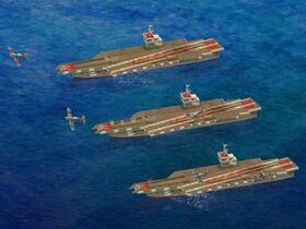 Carriers launching Fighter Bombers