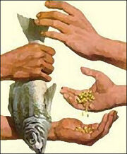 A barter scene in acient age