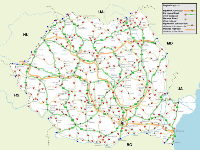 Bestand:Snelwegen in Roemenië.png