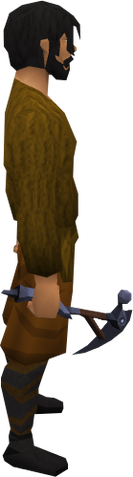 File:Mithril pickaxe equipped.png