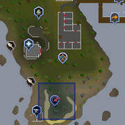 Asgarnian Ice Dungeon entrance location
