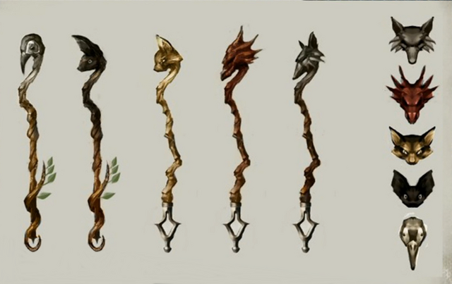 File:Animal staves concept art.png