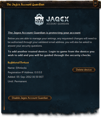 JAG Settings Interface