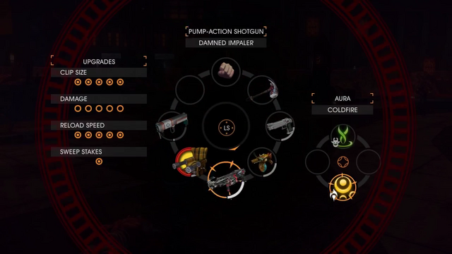 File:Gat out of Hell Gameplay Demo 0900 Weapon - 'Pump-Action Shotgun' (Costume - 'Damned Impaler').png