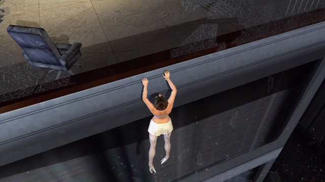 File:All the King's Men - Tanya hanging on to the side of the King Penthouse.png