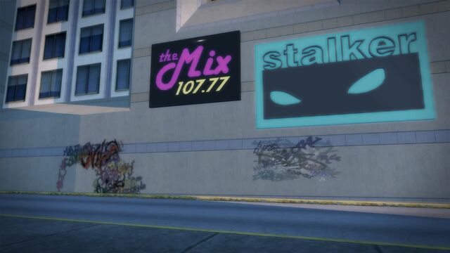 File:The Mix 107.77 small sign on building.jpg