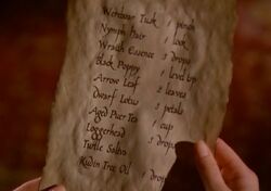 Potion ingredients
