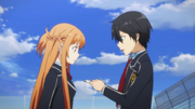 Kirito y Asuna azotea