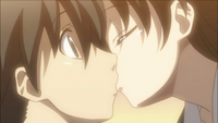 Sekai kisses Makoto anime