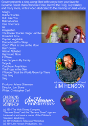 Jim Henson - A Sesame Street Celebration Back Cover