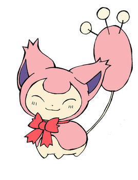 Skitty with a bow by popomo-d64hu2t