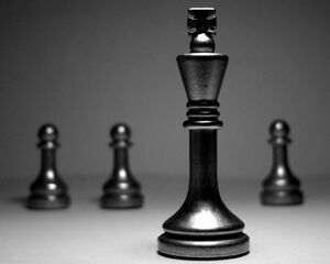 Chess king and pawns