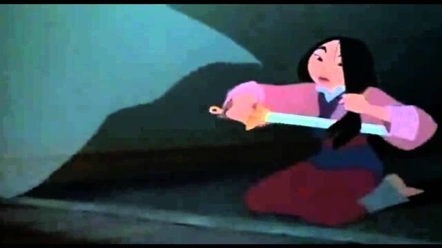 File:Mulan cutting her hair with a sword.jpg