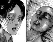 Eren observa el cuerpo quemado de Armin