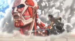 Eren vs Titan Colossal
