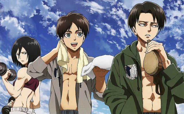 File:Mikasa, Eren and Levi.png