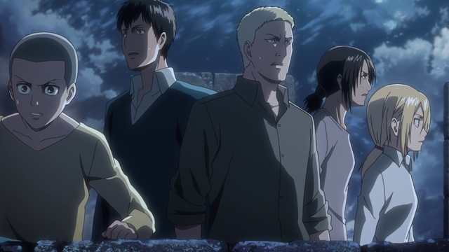 File:The 104th stare at the night time titans at Utgard Castle.png