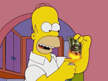 Homer queimando dinheiro 18x09
