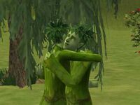 A suspicious hug