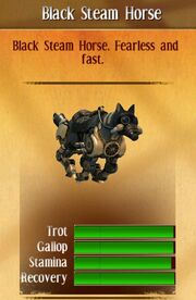Black steam horse