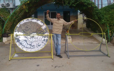 Auja Eco Center builds another solar cooker, 11-30-14