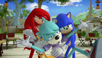 Brings Dave in group hug