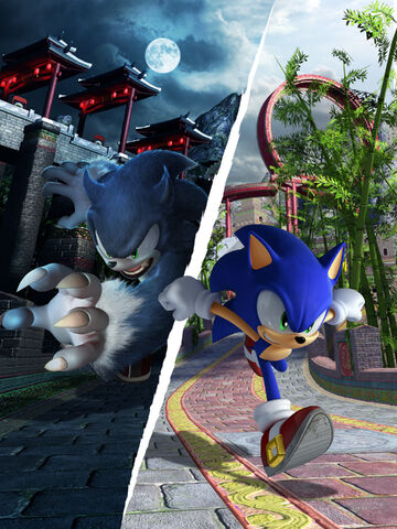 File:Sonic Unleashed Artwork - Sonic The Hedgehog And Sonic The Werehog (Chun-nan).jpg