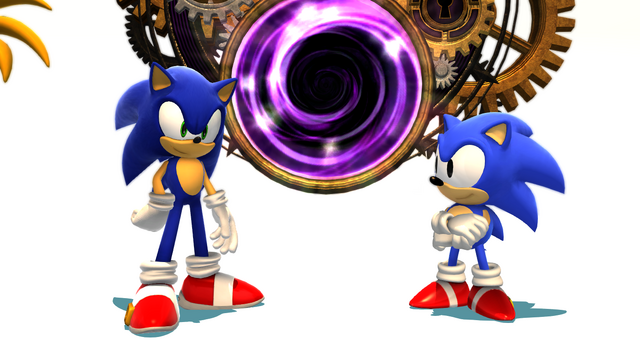 File:Modern Sonic and Classic Sonic Sonic Generations.png