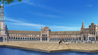 Maka and Black Star fighting in the Battle Festival