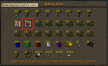 Rune Essence Store.
