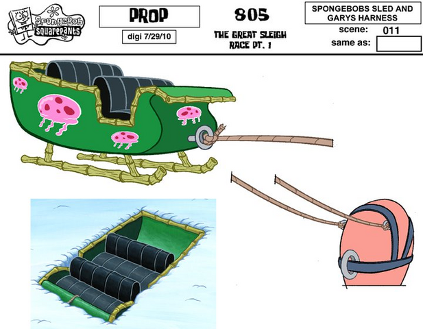 File:SpongeBobs Sled and Garys Harness.png