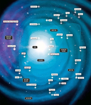 Galaxy map with regions