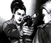 Selby with gun