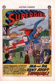 Ma and Pa Kent adopt Supergirl