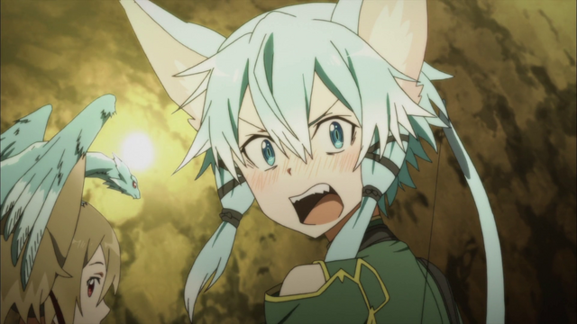 File:Sinon threatening Kirito for pulling her tail.png