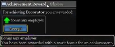 Decorator achievement reward