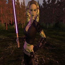 Clio-Lightsaber Pose