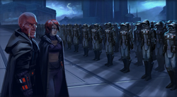 Sith Pureblood met leger van Sith Troopers.png